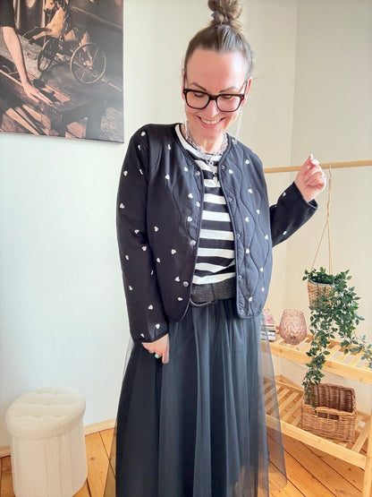 Jacke Herz Schwarz - FROLLEIN KÄTHE Shop