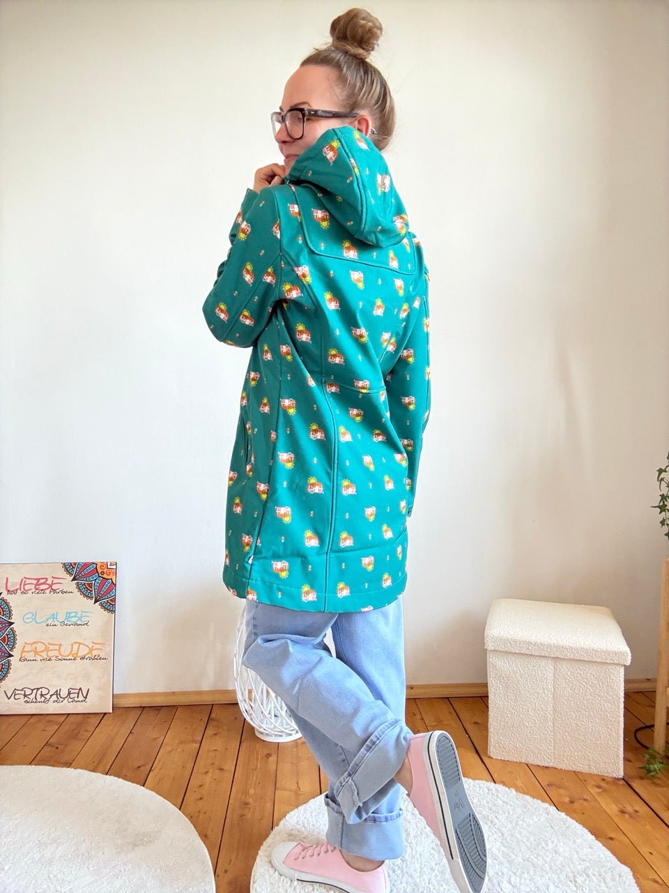 Jacke Softshell Camping Fun Türkis - FROLLEIN KÄTHE Shop