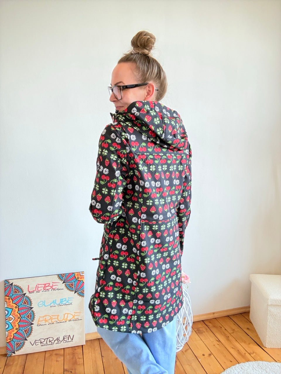 Jacke Softshell Sweet Cherry Schwarz - FROLLEIN KÄTHE Shop