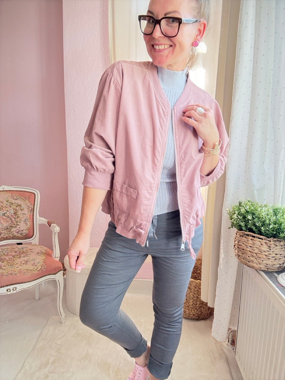 Jacke Terry Alt Rose Feincord - FROLLEIN KÄTHE Shop