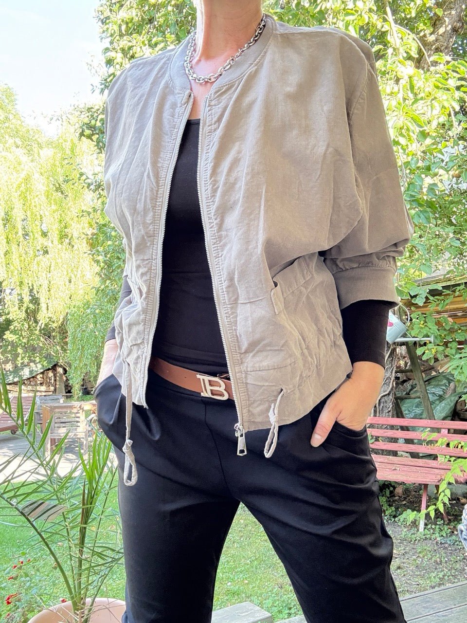 Jacke Terry Taupe Feincord - FROLLEIN KÄTHE Shop