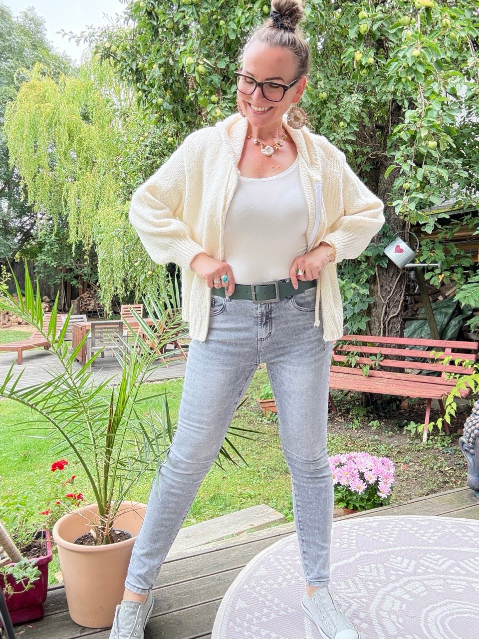 Jeans Fantastisch Elastisch Hellgrau Denim - FROLLEIN KÄTHE Shop