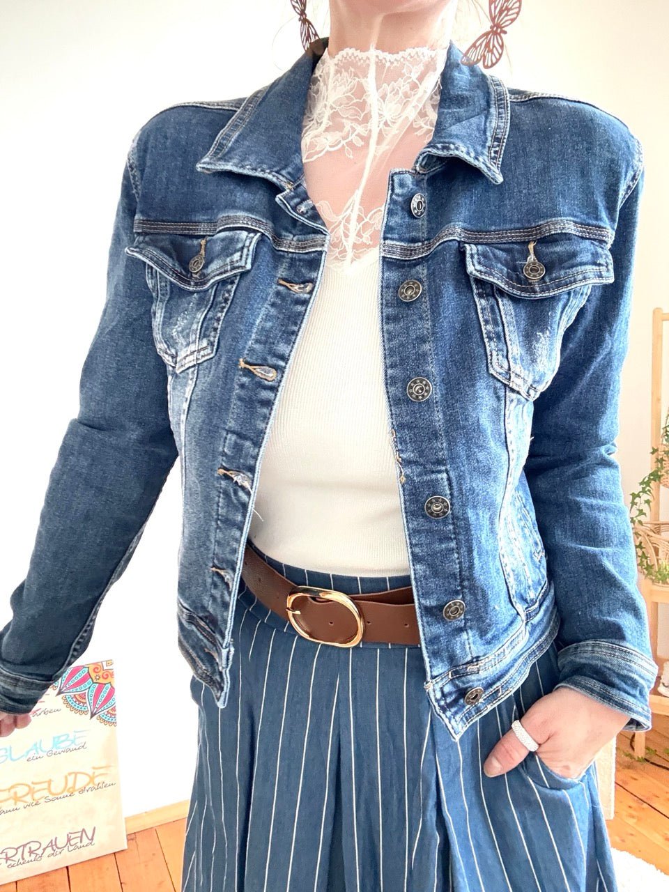Jeansjacke Geheimnisträgerin Denim - FROLLEIN KÄTHE Shop