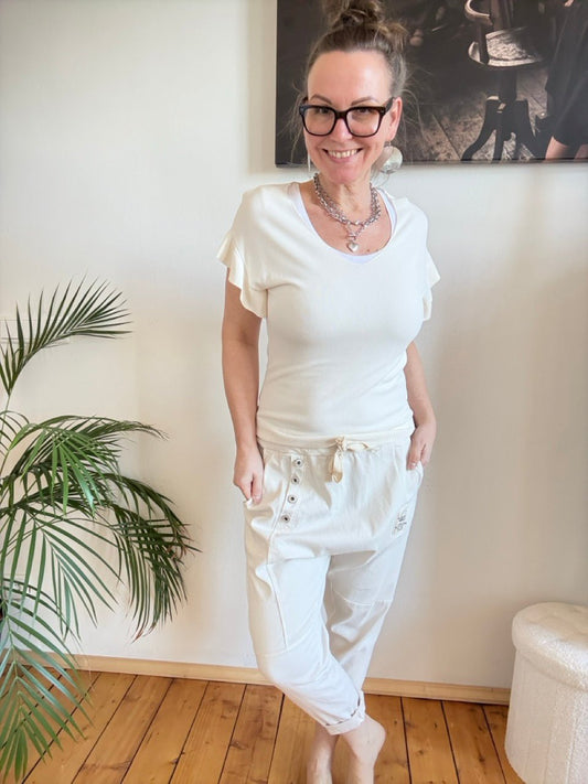 Jogpants Baggy Leichte Sache Cream - FROLLEIN KÄTHE Shop