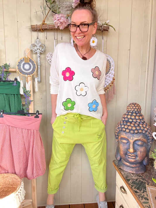 Jogpants Baggy Leichte Sache Kiwi Grün - FROLLEIN KÄTHE Shop