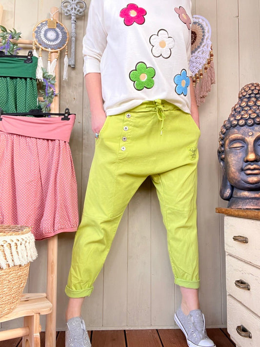 Jogpants Baggy Leichte Sache Kiwi Grün - FROLLEIN KÄTHE Shop