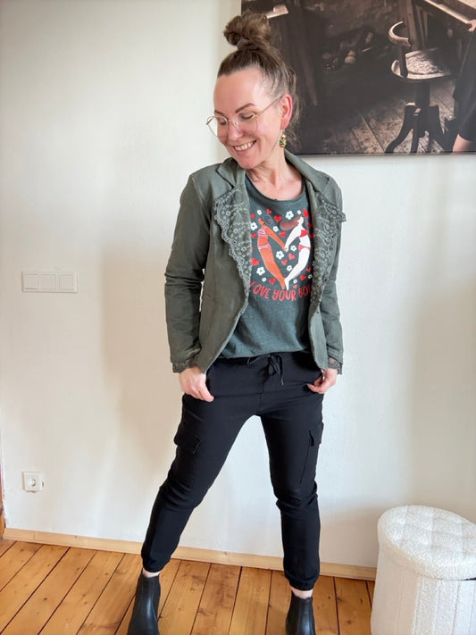 Jogpants Cargo Style Schwarz - FROLLEIN KÄTHE Shop
