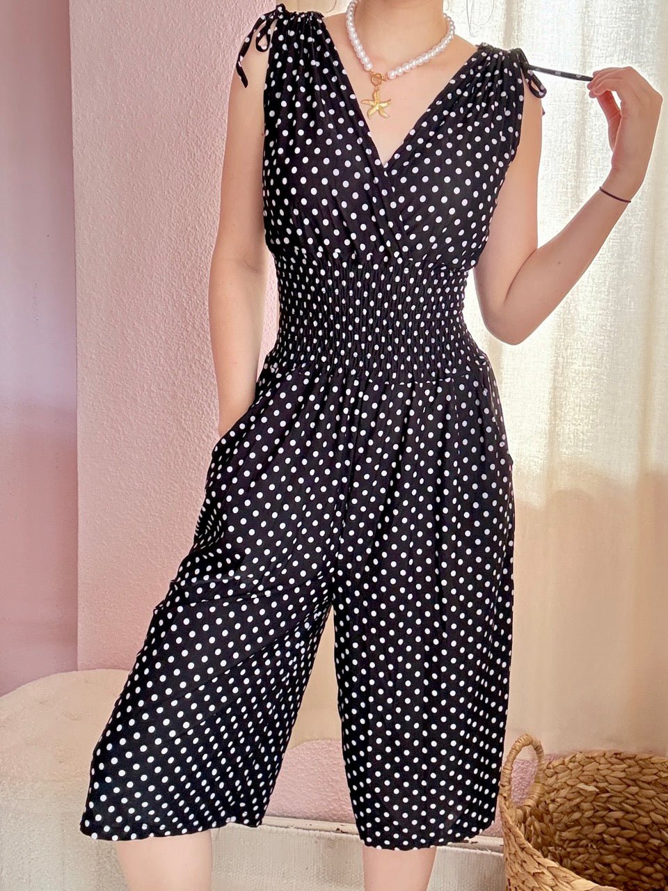 Jumpsuit Short Dottie Schwarz - FROLLEIN KÄTHE Shop