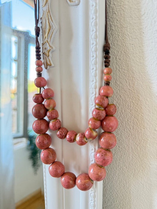 Kette Keramik Tanz Rose - FROLLEIN KÄTHE Shop
