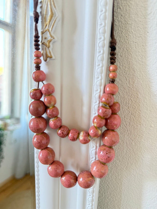 Kette Keramik Tanz Rose - FROLLEIN KÄTHE Shop