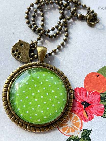 Kette Kiki Bronze Grün mit Pünktchen - FROLLEIN KÄTHE Shop