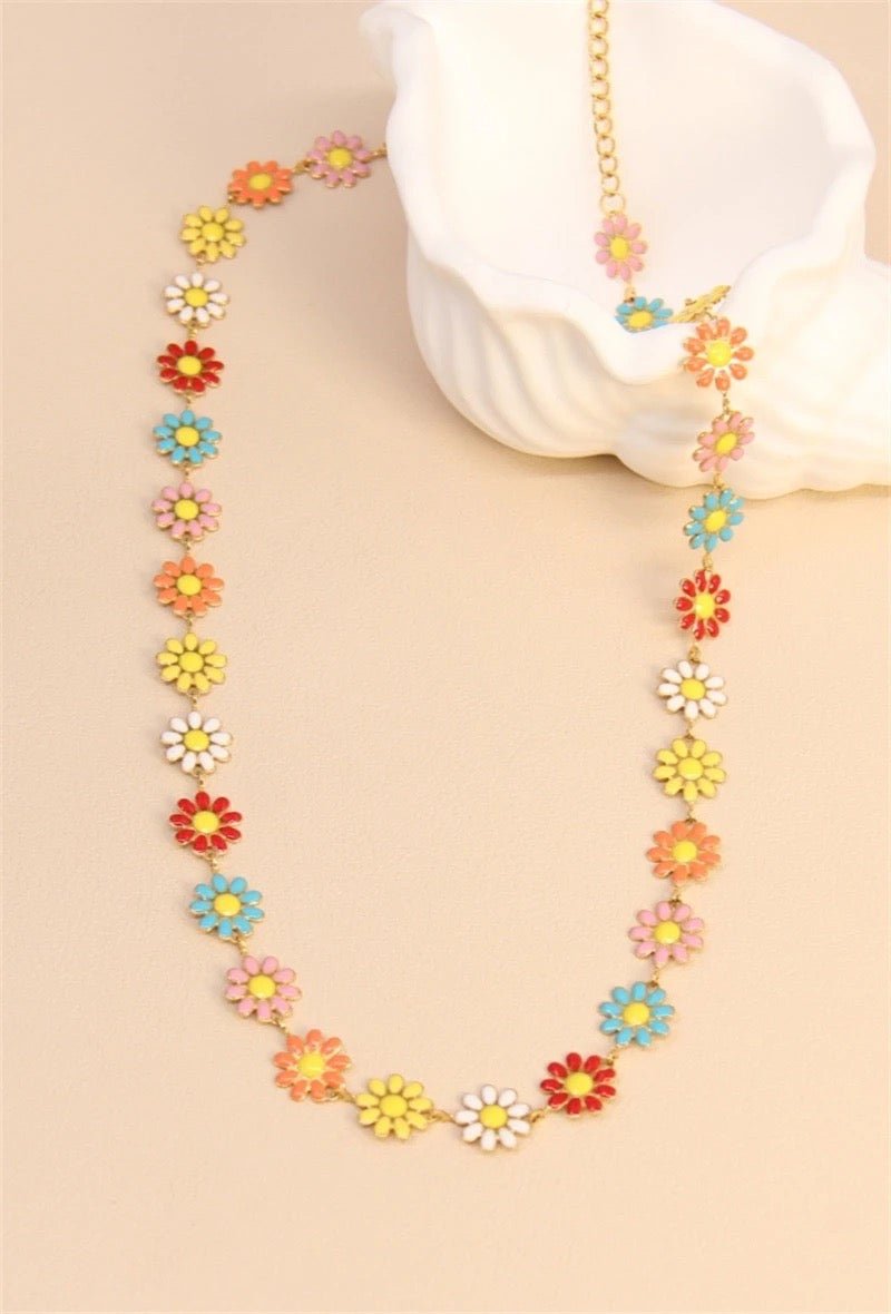 Kette Margerite Flower Bunt - FROLLEIN KÄTHE Shop