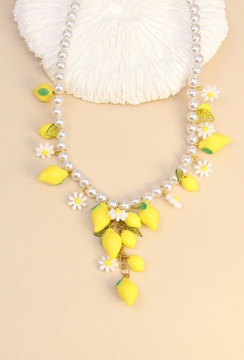 Kette Perlen Citrus Flower Rostfreier Stahl - FROLLEIN KÄTHE Shop