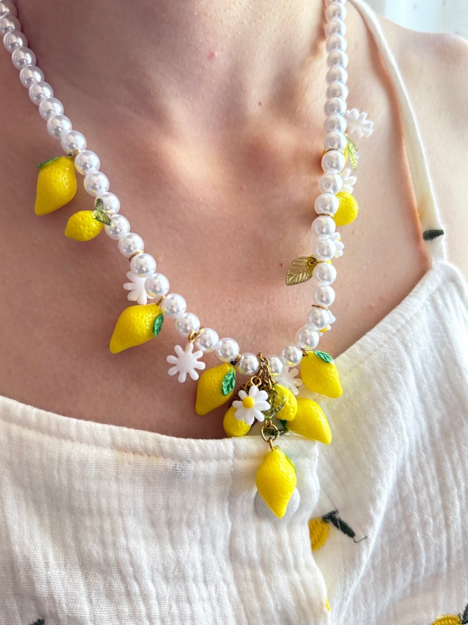 Kette Perlen Citrus Flower Rostfreier Stahl - FROLLEIN KÄTHE Shop
