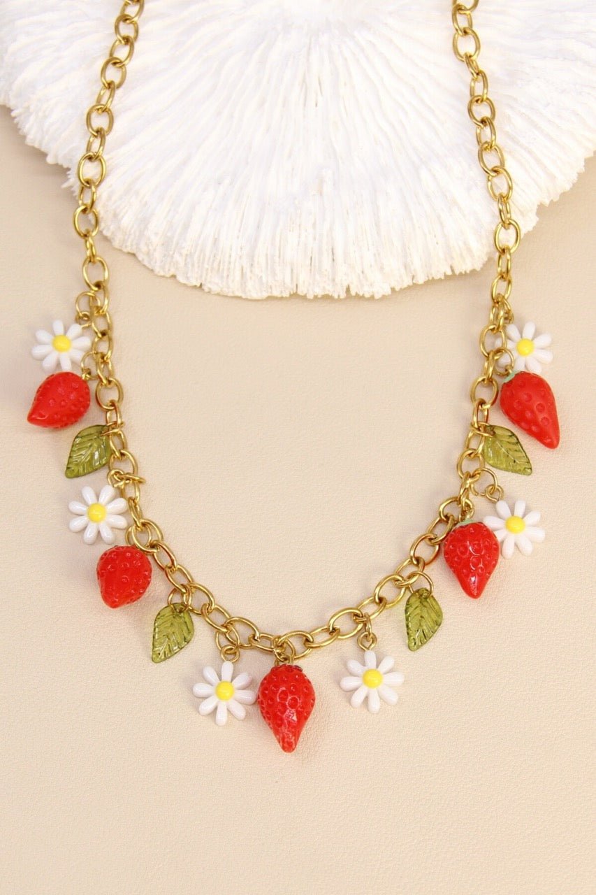 Kette Strawberry Flower Rostfreier Stahl - FROLLEIN KÄTHE Shop