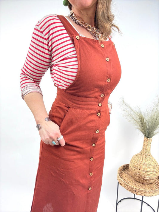 Kleid Baba Midi Rotbraun - FROLLEIN KÄTHE Shop