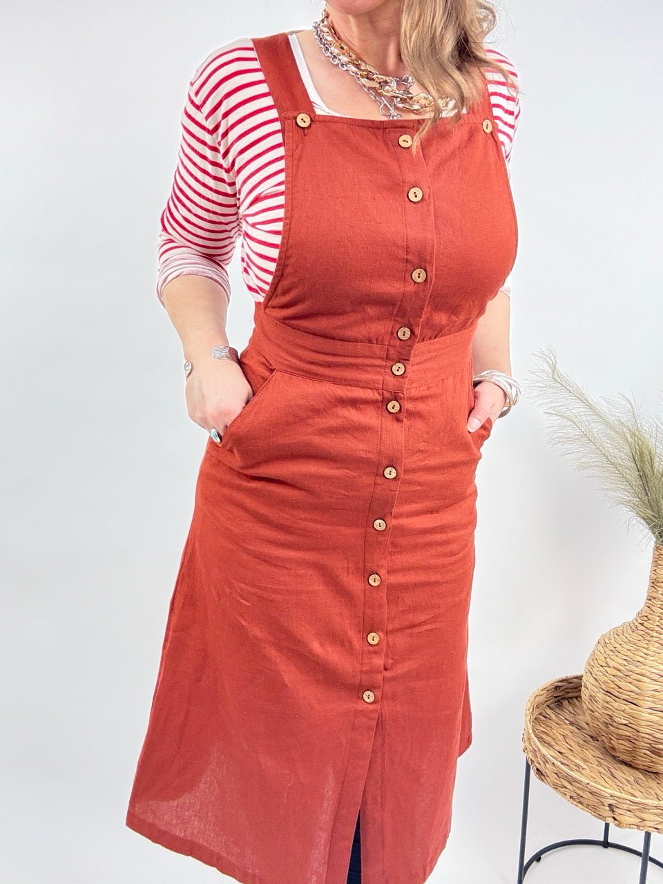 Kleid Baba Midi Rotbraun - FROLLEIN KÄTHE Shop