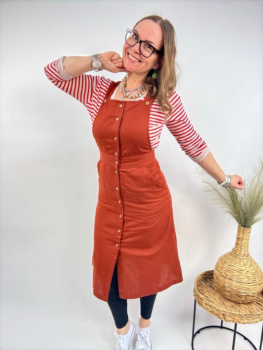 Kleid Baba Midi Rotbraun - FROLLEIN KÄTHE Shop