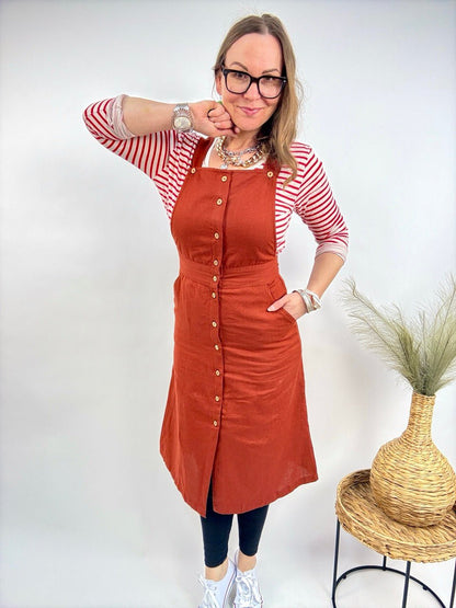 Kleid Baba Midi Rotbraun - FROLLEIN KÄTHE Shop