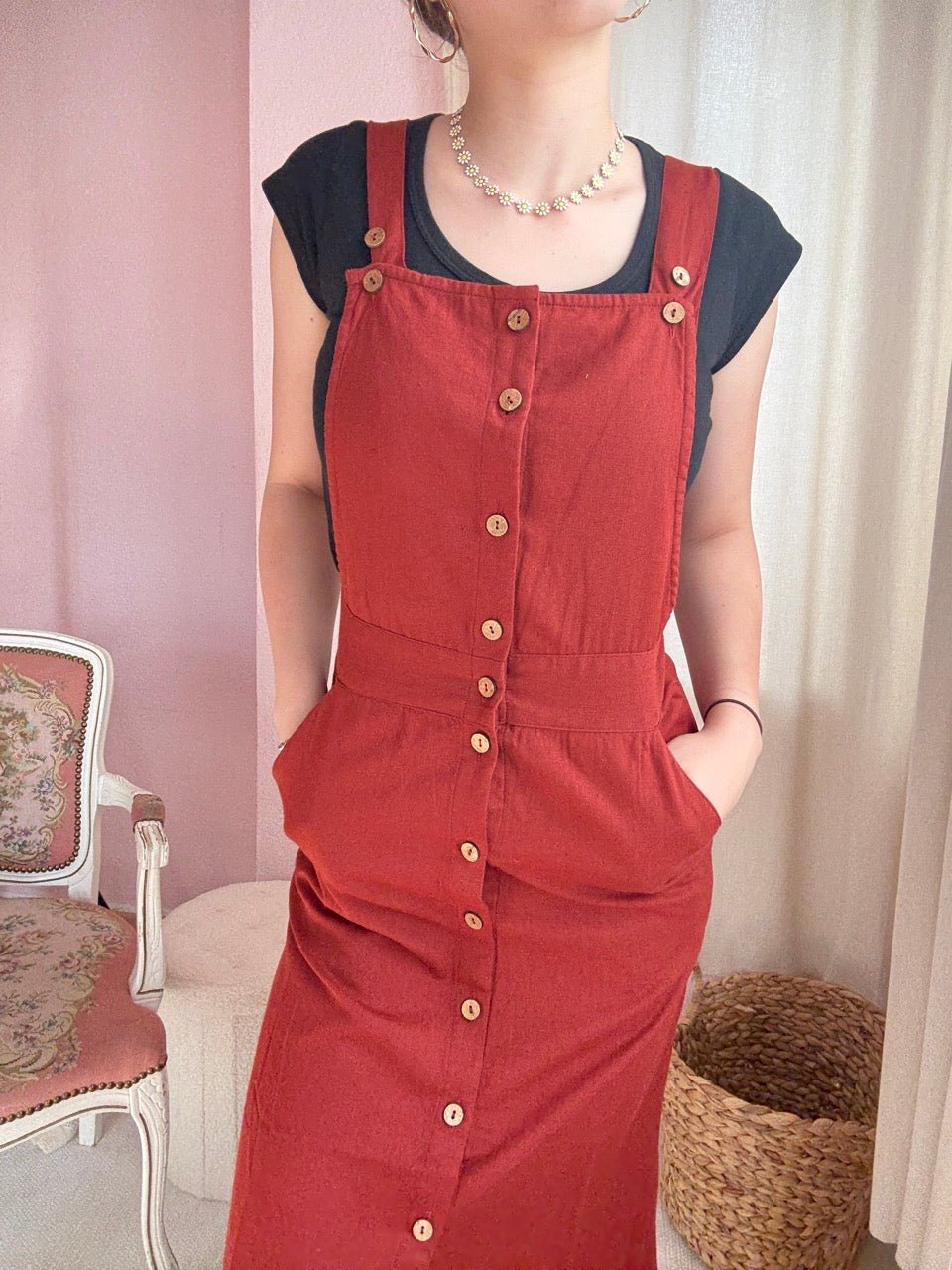 Kleid Baba Midi Rotbraun - FROLLEIN KÄTHE Shop