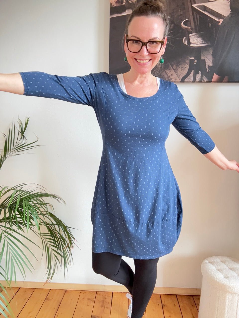 Kleid Ballonkleid Ankerliebe Blau - FROLLEIN KÄTHE Shop