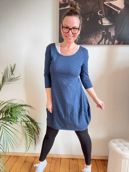 Kleid Ballonkleid Ankerliebe Blau - FROLLEIN KÄTHE Shop