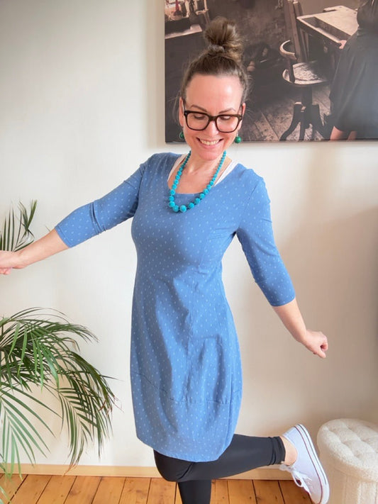 Kleid Ballonkleid Ankerliebe Jeansblau - FROLLEIN KÄTHE Shop
