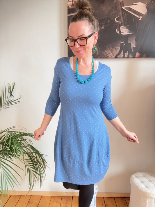 Kleid Ballonkleid Ankerliebe Jeansblau - FROLLEIN KÄTHE Shop