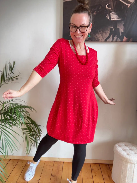 Kleid Ballonkleid Ankerliebe Rot - FROLLEIN KÄTHE Shop
