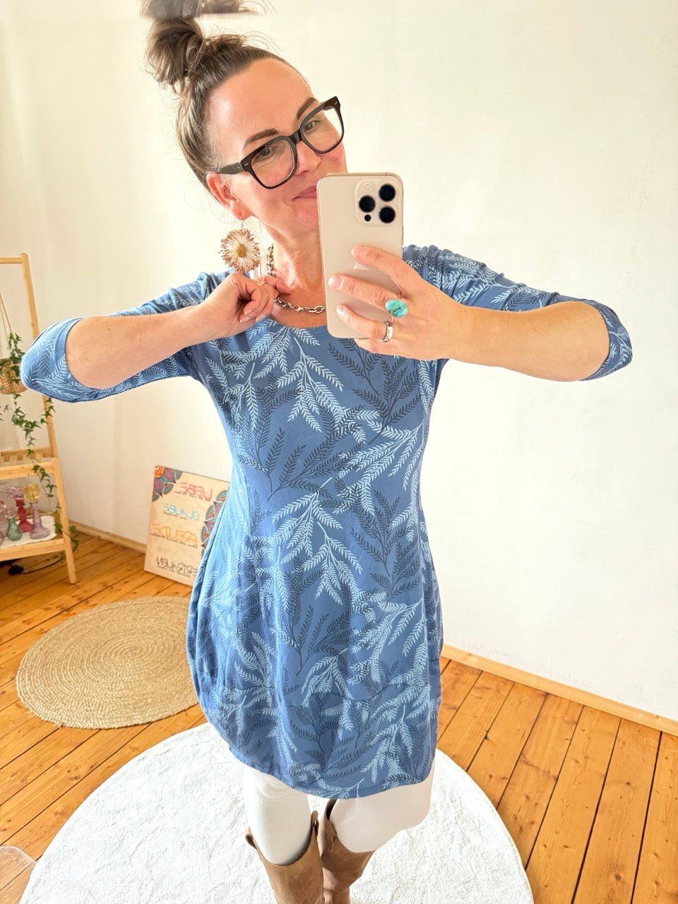 Kleid Ballonkleid Frohnatur Blau - FROLLEIN KÄTHE Shop