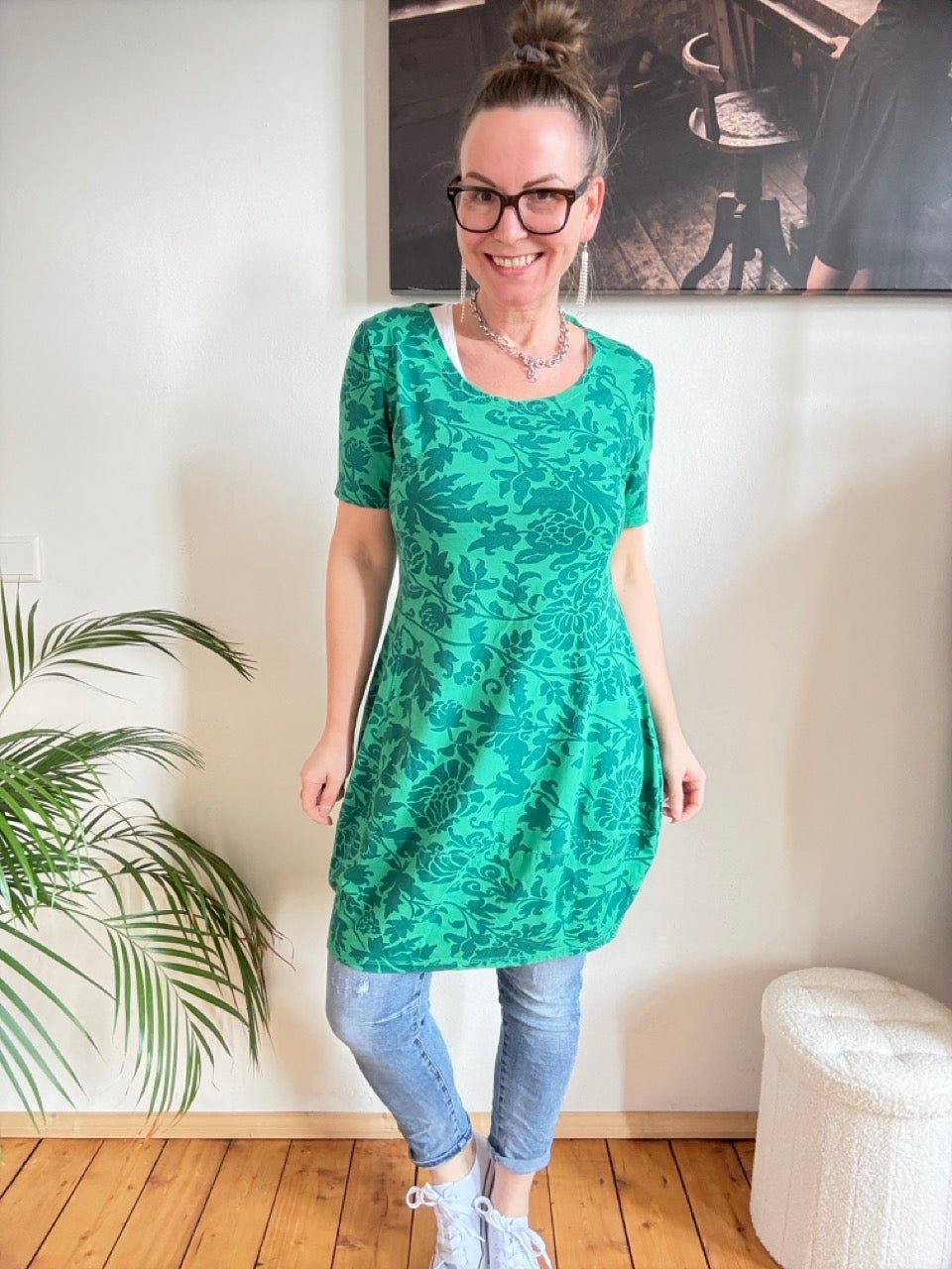 Kleid Ballonkleid Garden Grün - FROLLEIN KÄTHE Shop