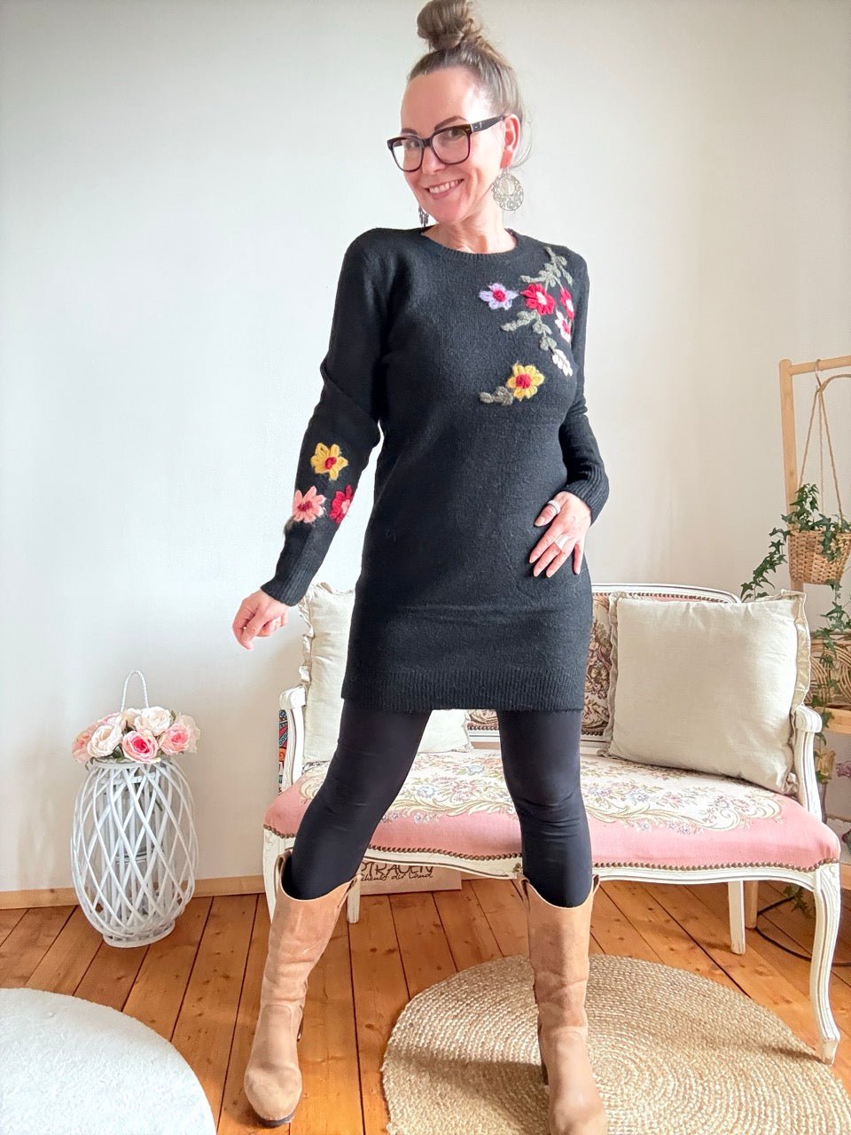 Kleid Flora Schwarz - FROLLEIN KÄTHE Shop