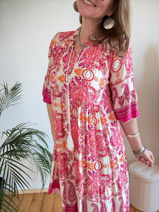 Kleid Frida Farbenfroh Pink - FROLLEIN KÄTHE Shop