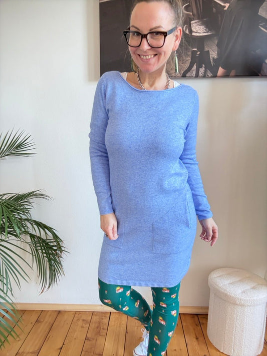 Kleid Herrlich verträumt Blau meliert - FROLLEIN KÄTHE Shop