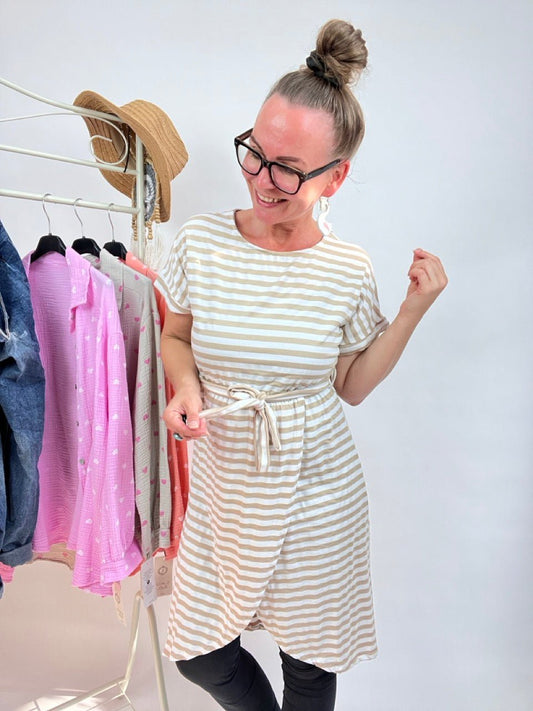 Kleid Lilo Weiß Cappuccino - FROLLEIN KÄTHE Shop