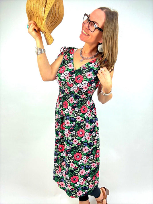 Kleid Liora Rot Schwarz - FROLLEIN KÄTHE Shop