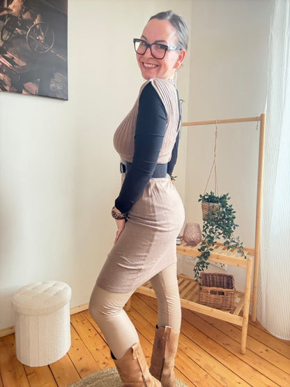 Kleid Lissy Cappuccino mit Gürtel - FROLLEIN KÄTHE Shop