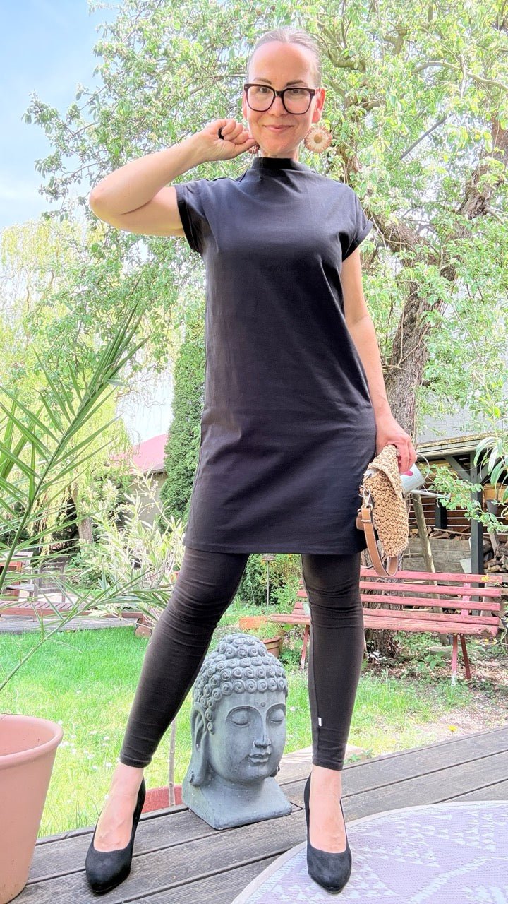 Kleid Long Shirt Leise Liebe Schwarz - FROLLEIN KÄTHE Shop