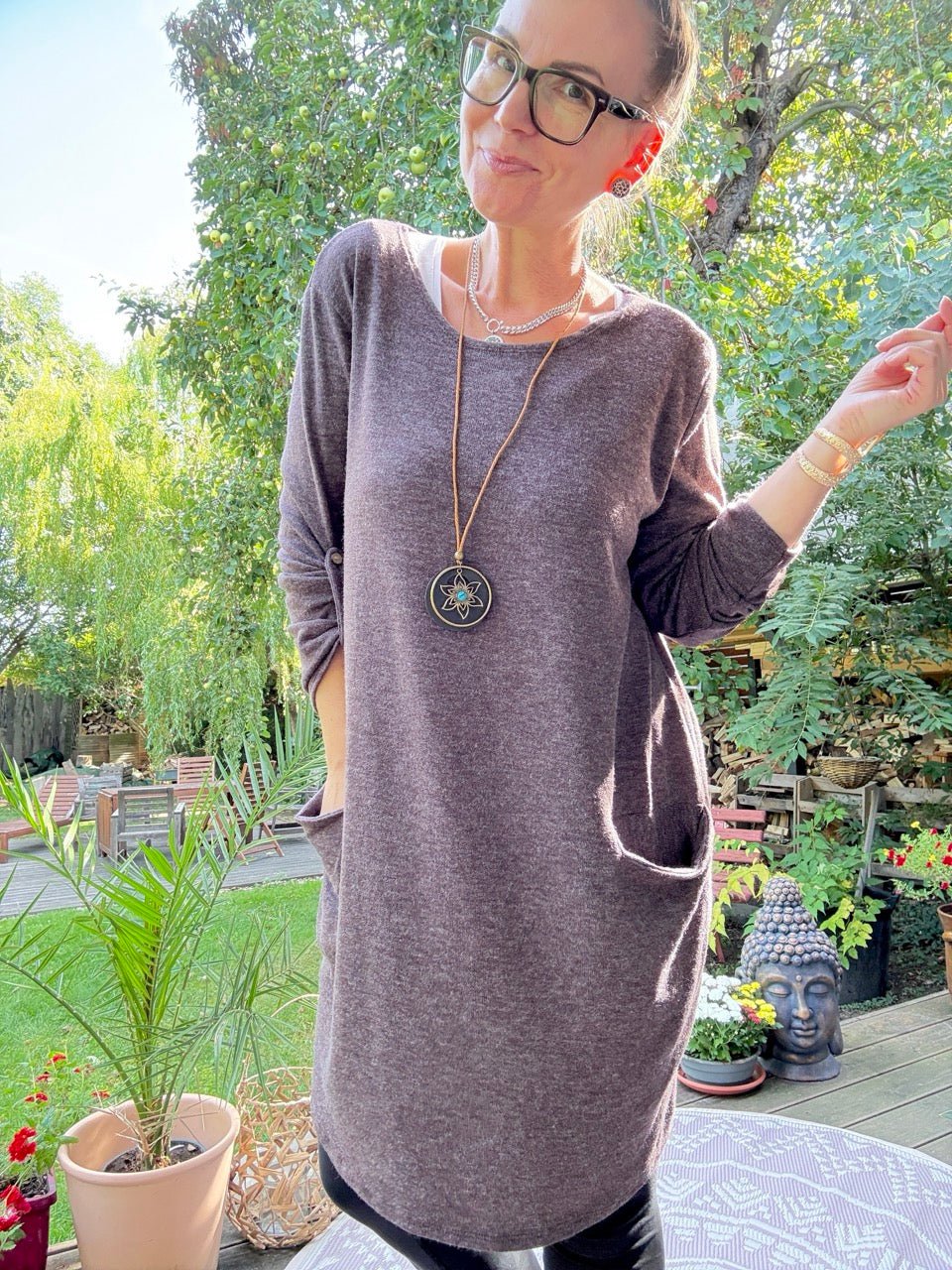 Kleid Lora mit Kette Chocolate - FROLLEIN KÄTHE Shop