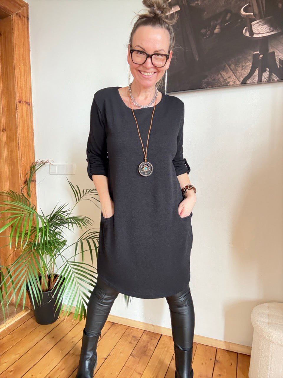 Kleid Lora mit Kette Schwarz - FROLLEIN KÄTHE Shop