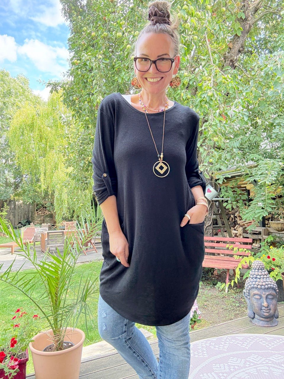 Kleid Lora mit Kette Schwarz - FROLLEIN KÄTHE Shop