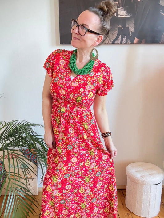 Kleid Love & Peace Rot - FROLLEIN KÄTHE Shop