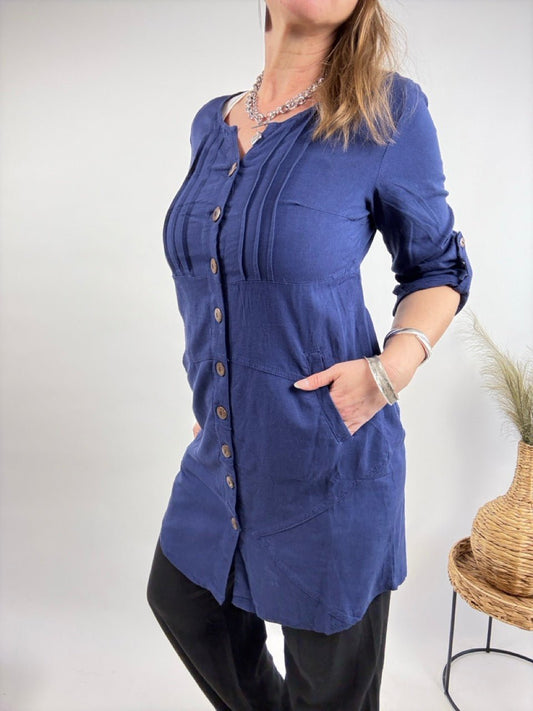 Kleid Marina Blau - FROLLEIN KÄTHE Shop