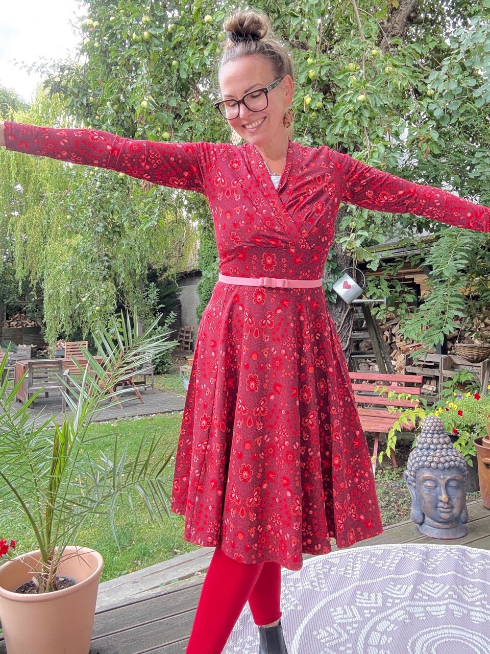 Kleid Mondlicht Muse Dunkelrot - FROLLEIN KÄTHE Shop