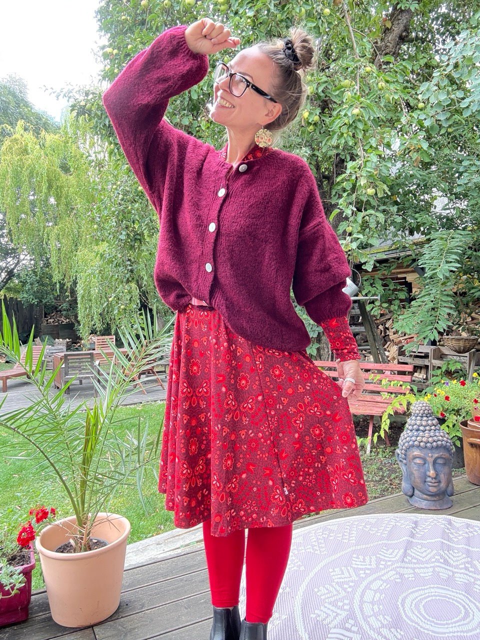 Kleid Mondlicht Muse Dunkelrot - FROLLEIN KÄTHE Shop