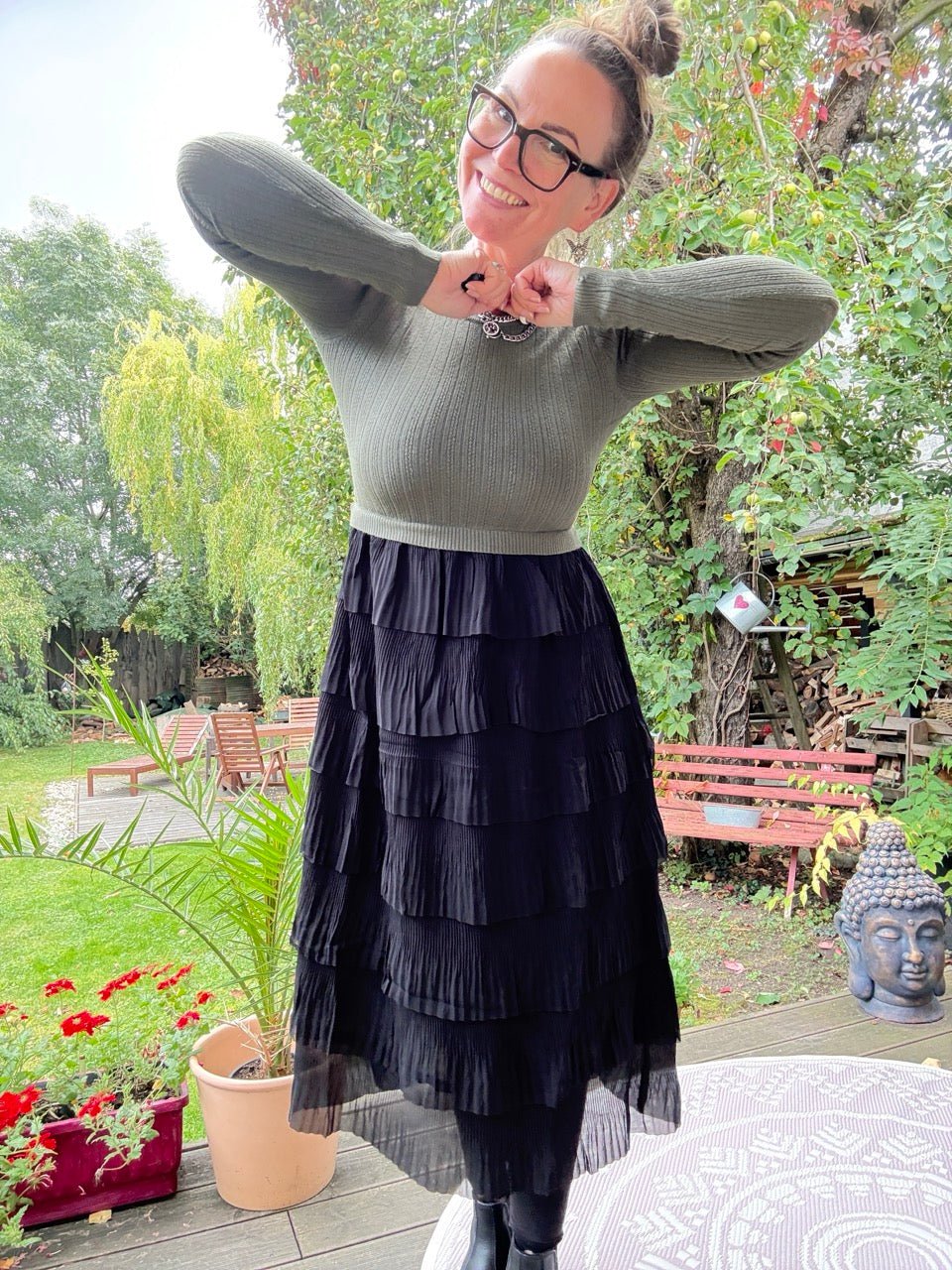 Kleid Ronja Olive Schwarz - FROLLEIN KÄTHE Shop