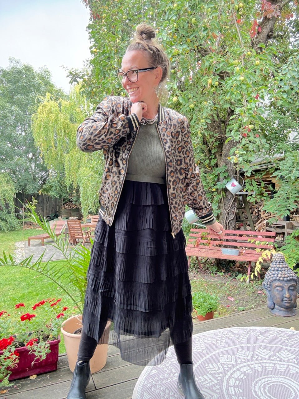 Kleid Ronja Olive Schwarz - FROLLEIN KÄTHE Shop