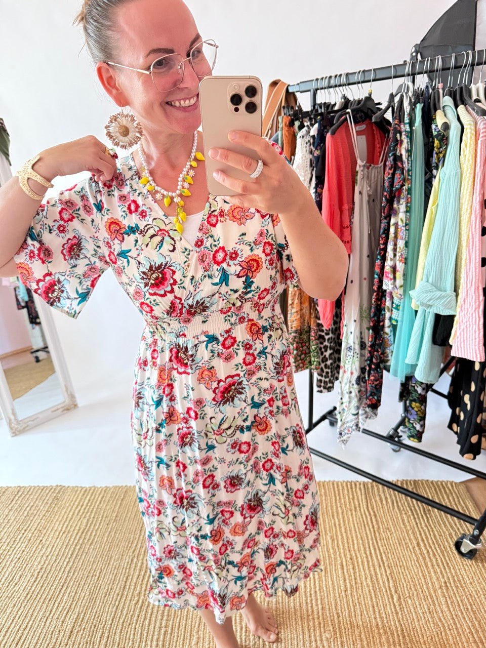 Kleid Rosentanz Weiß - FROLLEIN KÄTHE Shop