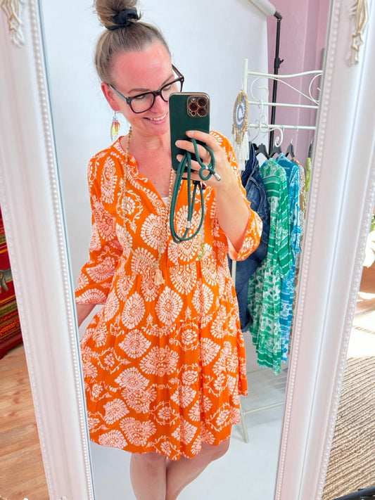 Kleid Tunika Morgenstund Orange - FROLLEIN KÄTHE Shop