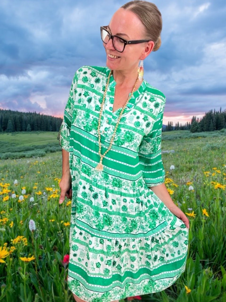 Kleid Tunika Morgentau Grün - FROLLEIN KÄTHE Shop